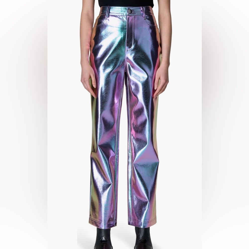 Nasty Gal Metallic Ombré Faux Leather Pants